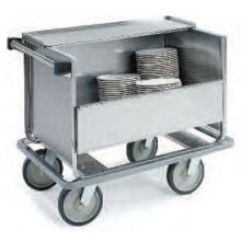 Lakeside Stainless Steel Store N Carry Enclosed Dish Cart with 1 Shelf, 32 x 21 x 31 1/2 inch.