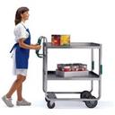 Lakeside Ergo One Series Stainless Steel Tough Transport Utility Cart with 2 Shelves, 21 5/8 x 41 3/8 x 46 3/4 inch.