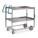 Lakeside Ergo One Series Stainless Steel Tough Transport Utility Cart with 2 Shelves, 24 5/8 x 50 7/16 x 46 3/4 inch.