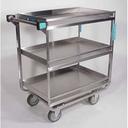 Lakeside Stainless Steel Heavy Duty Guard Rail Utility Cart with 3 Shelves, 19 3/8 x 32 5/8 x 34 1/2 inch.