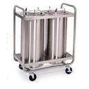 Lakeside Stainless Steel 2 Stack Heated Adjust a Fit Open Tubular Frame Round Plate Dispenser - 8 3/4 to 12 inch Accommodate Plate Size.