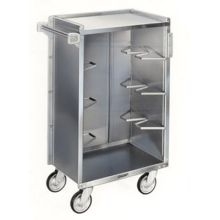 Lakeside Stainless Steel Vinyl Finish Enclosed Bussing Cart, 17 5/8 x 27 3/4 x 42 7/8 inch Overall Size.