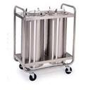 Lakeside Stainless Steel 4 Stack Heated Adjust a Fit Open Tubular Frame Round Plate Dispenser - 4 1/4 to 7 1/2 inch Accommodate Plate Size.