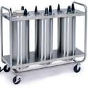 Lakeside Stainless Steel 3 Stack Heated Regular Open Tubular Frame Plate Dispenser - Upto 5 inch Accommodate Plate Size.