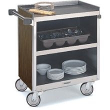 Lakeside Heavy Duty Stainless Steel with Laminate Finish Enclosed Cart - 3 Shelf Edges Up and 1 Shelf Edge Down, 22 1/2 x 39 5/16 x 37 inch.