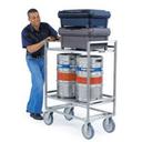 Lakeside Stainless Steel Extreme Duty Square Tube Frame Utility Cart with 2 Shelves, 22 x 35 x 50 1/8 inch.