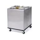 Lakeside Stainless Steel 4 Stack Non Heated Adjust a Fit Round Plate Dispenser - 2 3/4 to 6 inch Accommodate Plate Size.