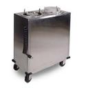 Lakeside Stainless Steel 2 Stack Heated Adjust a Fit Round Plate Dispenser - 4 1/4 to 7 1/2 inch Accommodate Plate Size.