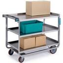 Lakeside Traditional Series Stainless Steel Tough Transport Traditional Utility Cart with 3 Shelves, 24 x 42 inch Shelf.