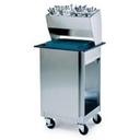 Lakeside Stainless Steel Mobile Open 2 Sides Cabinet Tray and Glass Rack Dispenser, 19 7/8 x 23 3/4 x 50 7/8 inch.