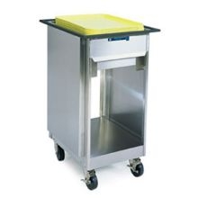 Lakeside Stainless Steel Two Sides Open Cabinet Mobile Tray and Glass Rack Dispenser, 23 3/4 x 19 7/8 x 36 1/8 inch.