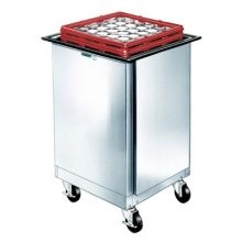 Lakeside Stainless Steel Enclosed Cabinet Mobile Tray and Glass Rack Dispenser, 25 11/16 x 23 3/4 x 36 1/8 inch.