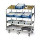 Lakeside Stainless Steel 2 Flat and 2 Angled Shelf Soiled Dish Breakdown Cart, 28 x 70 inch Shelf.
