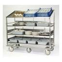 Lakeside Stainless Steel 3 Flat and 1 Angled Shelf Soiled Dish Breakdown Cart, 28 x 70 inch Shelf.