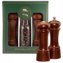Chef Specialties Elegance Walnut Pepper Mill and Salt Shaker Set, 6 inch.