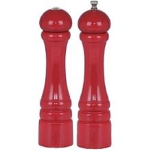 Chef Specialties Candy Apple Pepper Mill and Salt Shaker Set, 10 inch.