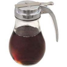 Alegacy Glass Teardrop Heavy Duty Syrup Dispenser with Plastic Top, 6 Ounce -- 12 per case.