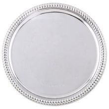 Alegacy Stainless Steel Round Gold Trim Cater Tray, 12 Inch