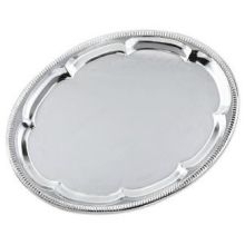 Alegacy Stainless Steel Oval Gold Trim Cater Tray, 18 x 11 inch.