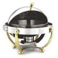 Alegacy Electric Savoir Round Electric Chafer with Brass Leg, 15 inch.