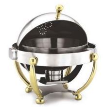 Alegacy Savoir Stainless Steel Round Chafer With Brass Leg, 13 Inch