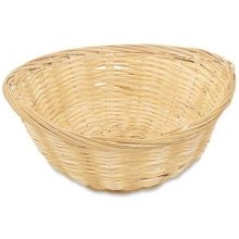Alegacy Natural Round Bamboo Basket, 8 x 3 inch -- 12 per case.