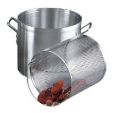 Alegacy Eagleware Professional Aluminum Stock Pot with Lid and Basket, 32 Quart.