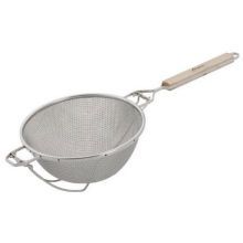 Alegacy Stainless Steel Medium Double Mesh Heavy Duty Strainer, 9 Inch Bowl Size