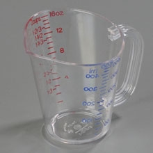 Pint Size Clear Polycarbonate Commercial Measuring Cup -- 6 per case