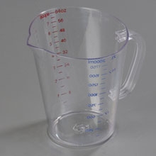 Half Gallon Size Clear Polycarbonate Commercial Measuring Cup -- 6 per case