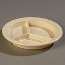 Tan Dallas Ware 1 5/16 inch Deep 3-Compartment Plate 9 inch -- 24 per case