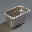 4 inch Depth DuraPan 18-8 Stainless Steel Light Gauge One Ninth Size Food Pan -- 6 per case