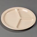 Tan All Purpose Medium Weight Gloss Finish Kingline 10 inch 3-Compartment Plate -- 48 per case