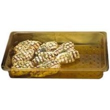 Cambro H Pan Amber Full Size Colander Pan, 5 inch Depth -- 6 per case.