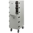 Cambro Double Compartment Cavity Camcart with Security Package, Coffee Beige, 33 1/4 x 21 1/2 x 63 3/4 inch.