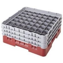 Cambro Camrack Soft Gray Full Size 49 Compartment Glass Rack, 19 3/4 x 19 3/4 x 13 3/4 inch -- 2 per case.