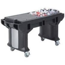 Cambro Black Standard Height Versa Work Table with Standard Caster, 69 x 27 x 36 1/4 inch.
