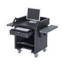 Cambro Black Versa Cart with Dual Tray Rails and Standard Casters, 52 3/4 x 32 1/4 x 43 inch.