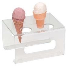 Dispense-rite Clear Acrylic 4 Section Ice Cream Cone Holder, 5 X 8 X 6 1/4 Inch -- 4 Per Case