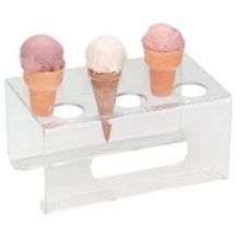 Dispense-rite Clear Acrylic 6 Section Ice Cream Cone Holder, 5 X 9 3/4 X 6 1/4 Inch -- 4 Per Case
