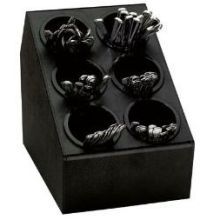 Dispense-rite Black Polystyrene Countertop Silverware Organizer, 13 X 10 1/8 X 15 3/8 Inch