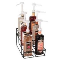 Dispense Rite Black Wire 6 Section Bottle Holder, 7 1/2 x 9 x 13 1/4 inch -- 2 per case.