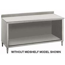Stainless Steel 1 1/2 inch Backsplash Enclosed Base Work Table - Open Base, 24X72 inch.