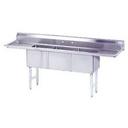 Advance Tabco FC Series Stainless Steel 2 Compartment Fabricated Sink, 24 x 24 inch Bowl - with One Side Left Drainboard.