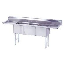 Advance Tabco FC Series Stainless Steel 2 Compartment Fabricated Sink, 24 x 24 inch Bowl - with One Side Left Drainboard.