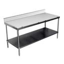 Advance Tabco 1 1/2 inch Splash Stainless Steel Economy Work Table, 30 x 24 inch - with Galvanized Adjustable Undershelf.