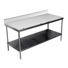 Advance Tabco 1 1/2 inch Splash Stainless Steel Economy Work Table, 30 x 24 inch - with Galvanized Adjustable Undershelf.