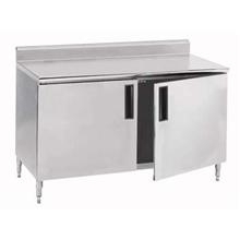 Stainless Steel 5 inch Splash Enclosed Base Work Table With Hinge Door, 24X48 inch.
