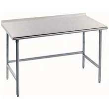 Super Saver Stainless Steel Work Table, 1 1/2 inch Rear Splash With Galvanized Legs and Open Base, Length 5 FT 24 x 60 inch.