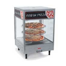 Nemco Food Equipment Rotating 3 Tier Self Serve Pizza and Hot Food Display Case, 22.25 x 22.25 x 33.875 inch.
